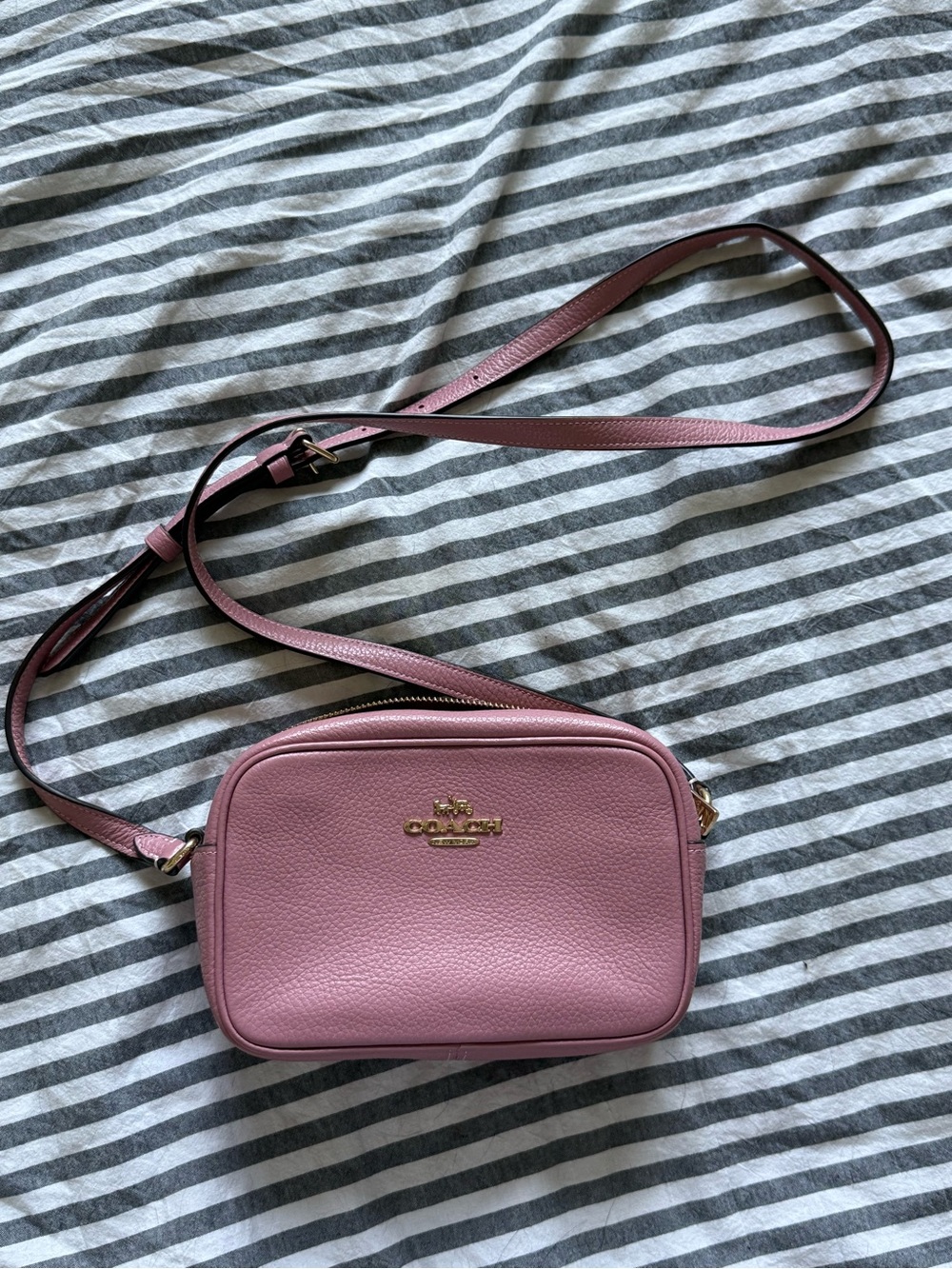 Coach Pebbled Crossbody Bag in Dusty Rose